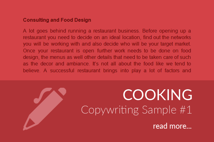 Cooking Copywriting