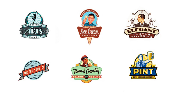 Vintage logo design samples